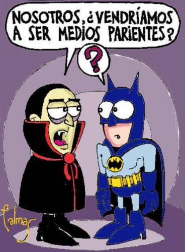 Cartoon: Batman y Dracula (medium) by Palmas tagged superheroes