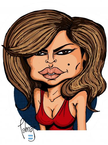 Cartoon: Eva Mendez (medium) by Palmas tagged actriz