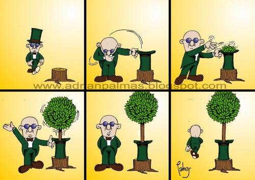 Cartoon: Mago Verde (medium) by Palmas tagged ecologia