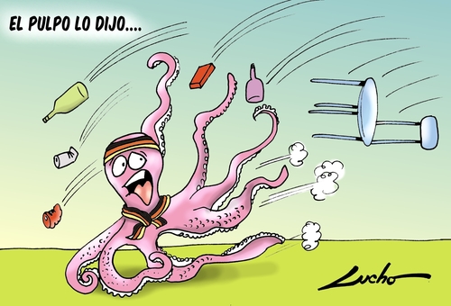Cartoon: PAUL!!!! el pulpo traicionero (medium) by lucholuna tagged paul,octopus