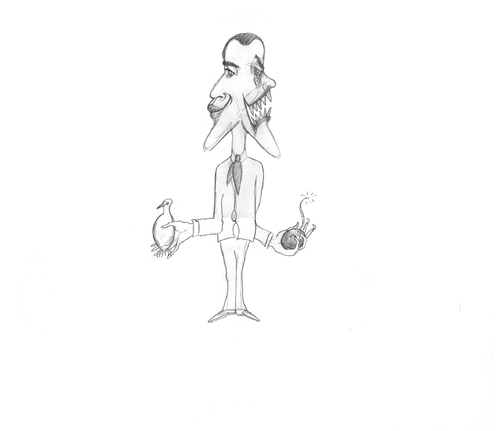 Cartoon: schizzobama (medium) by sascha tagged obama