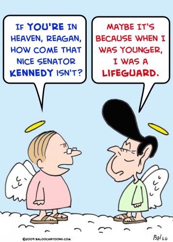 Cartoon: 1alifeguard kennedy reagan (medium) by rmay tagged alifeguard,kennedy,reagan