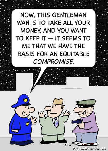 Cartoon: 1an equitable compromise (medium) by rmay tagged 1an,equitable,compromise