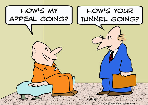 Cartoon: appeal prisoner tunnel lawyer (medium) by rmay tagged appeal,prisoner,tunnel,lawyer