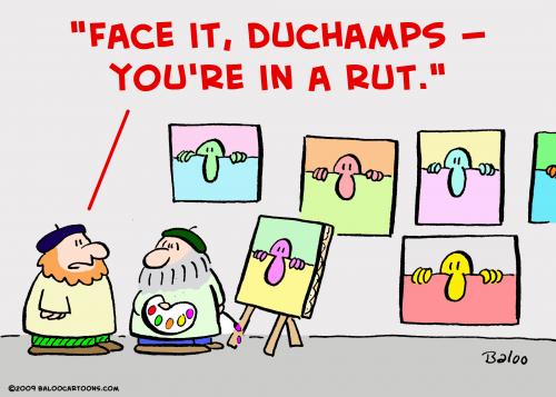 Cartoon: artist in a rut (medium) by rmay tagged artist,in,rut