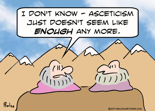 Cartoon: Asceticism isnt enough any more (medium) by rmay tagged gurus,asceticism,enough,mountain
