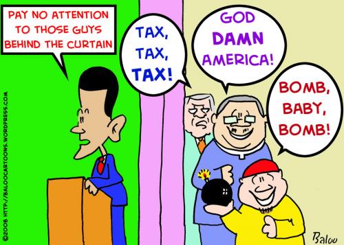 Cartoon: BARACK OBAMA BEHIND CURTAIN (medium) by rmay tagged barack,obama,behind,curtain