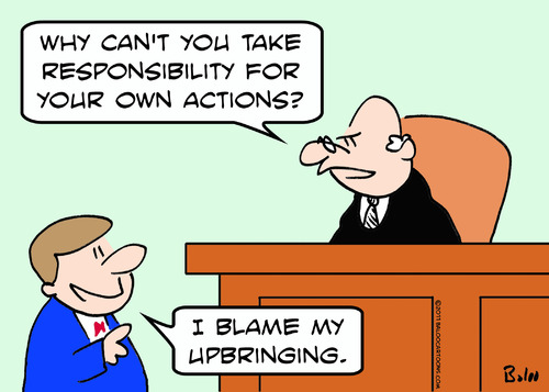 Cartoon: blame upbringing responsibility (medium) by rmay tagged blame,upbringing,responsibility