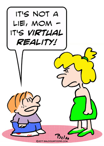 Cartoon: boy lying virtual reality (medium) by rmay tagged boy,lying,virtual,reality