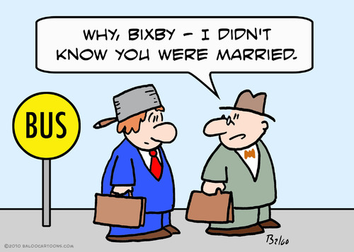 Cartoon: bus pot head married (medium) by rmay tagged bus,pot,head,married