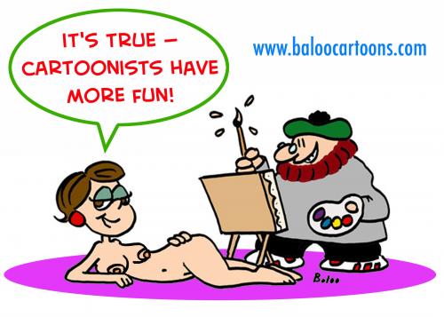 Cartoon: CARTOONISTS HAVE MORE FUN - NUDE (medium) by rmay tagged cartoonists,have,more,fun,nude