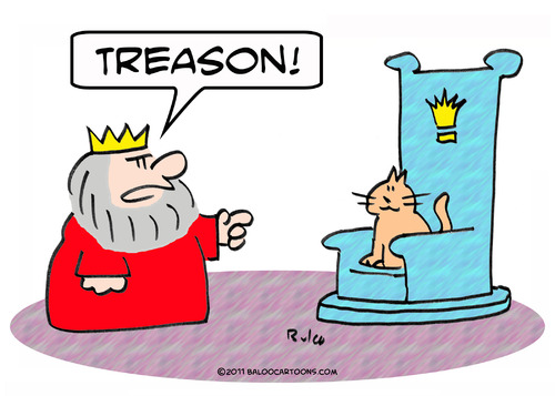 Cartoon: cat king throne treason (medium) by rmay tagged cat,king,throne,treason