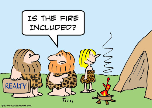 Cartoon: cave fire included realty (medium) by rmay tagged cave,fire,included,realty