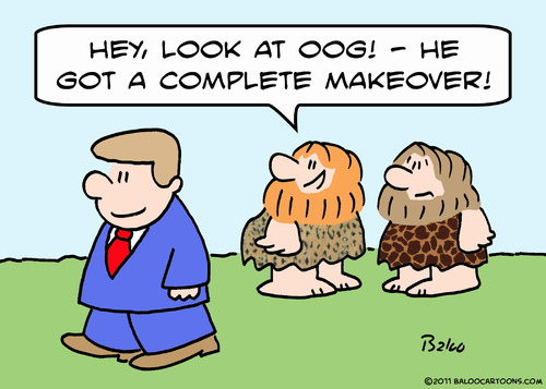 Cartoon: caveman complete makeover (medium) by rmay tagged caveman,complete,makeover