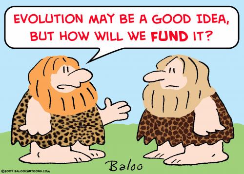 Cartoon: cavemen evolution fund (medium) by rmay tagged cavemen,evolution,fund