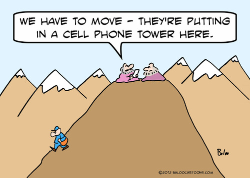 Cartoon: cell phone tower gurus (medium) by rmay tagged cell,phone,tower,gurus
