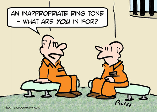 Cartoon: cell prisoners ring tone (medium) by rmay tagged cell,prisoners,ring,tone