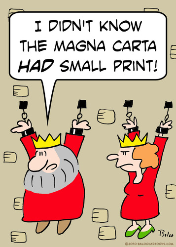 Cartoon: chains king queen magna carta sm (medium) by rmay tagged chains,king,queen,magna,carta,small,print