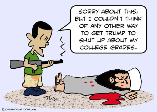 Cartoon: college grades obama osama kille (medium) by rmay tagged college,grades,obama,osama,kille