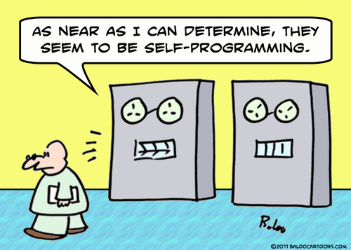 Cartoon: computer self programming (medium) by rmay tagged computer,self,programming