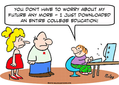 Cartoon: downloaded college education (medium) by rmay tagged downloaded,college,education