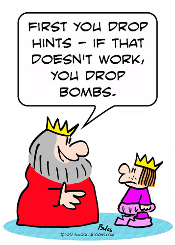 Cartoon: drop hints bombs king prince (medium) by rmay tagged prince,king,bombs,hints,drop