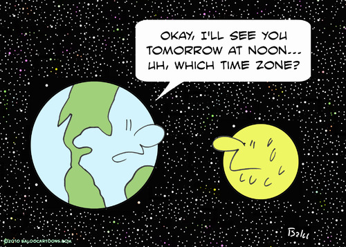 Cartoon: earth moon noon time zone (medium) by rmay tagged earth,moon,noon,time,zone