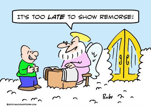Cartoon: heaven show remorse saint peter (medium) by rmay tagged heaven,show,remorse,saint,peter