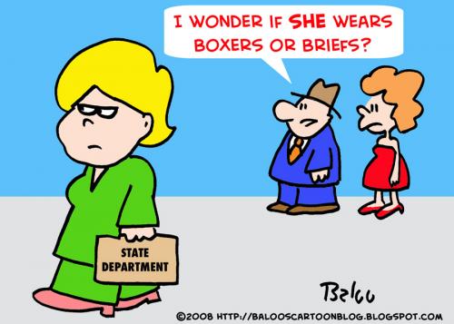 Cartoon: HILLARY CLINTON BOXERS BRIEFS (medium) by rmay tagged hillary,clinton,boxers,briefs