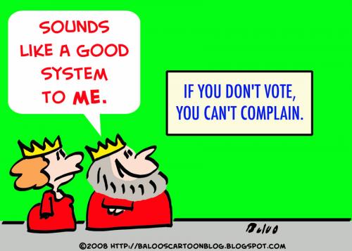 Cartoon: KING VOTE COMPLAIN (medium) by rmay tagged king,vote,complain