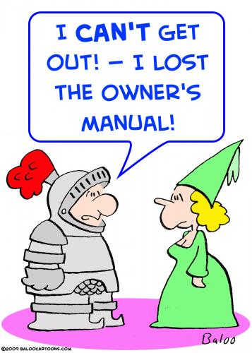 Cartoon: knight armor owners manual (medium) by rmay tagged knight,armor,owners,manual