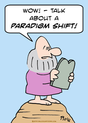 Cartoon: moses paradigm shift (medium) by rmay tagged moses,paradigm,shift