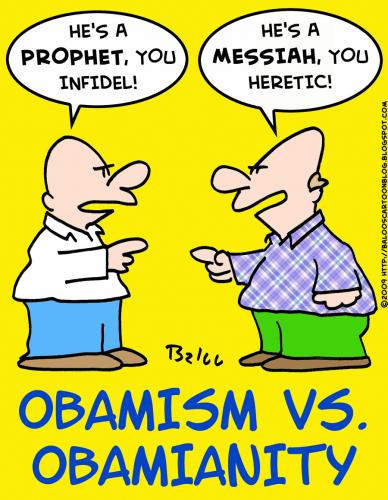 Cartoon: OBAMISM VS OBAMIANITY (medium) by rmay tagged obamism,vs,obamianity
