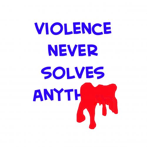 Cartoon: violence never solves anything (medium) by rmay tagged violence,never,solves,anything