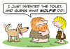 Cartoon: cameman wolf invent toilet (small) by rmay tagged cameman,wolf,invent,toilet