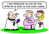 Cartoon: check clears wedding (small) by rmay tagged check clears wedding