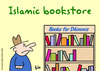 Cartoon: dhimmis book store muslim (small) by rmay tagged dhimmis book store muslim