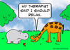 Cartoon: giraffe hippo doctor relax (small) by rmay tagged giraffe,hippo,doctor,relax