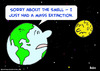 Cartoon: mass extinction earth moon (small) by rmay tagged mass extinction earth moon