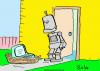 Cartoon: robot computer doorstep (small) by rmay tagged robot,computer,doorstep