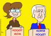 Cartoon: SARAH PALIN JOE BIDEN DEBATE HOC (small) by rmay tagged sarah,palin,joe,biden,debate,hockey,mom,horse
