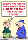 Cartoon: street person atm fees (small) by rmay tagged street,person,atm,fees