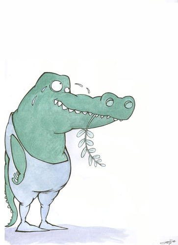 Cartoon: Crocodile tears (medium) by HAMED NABAHAT tagged crocodile,tears